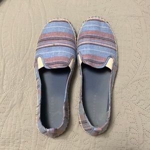 Rocket dog light blue and pink striped slip on shoes